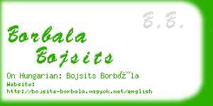 borbala bojsits business card